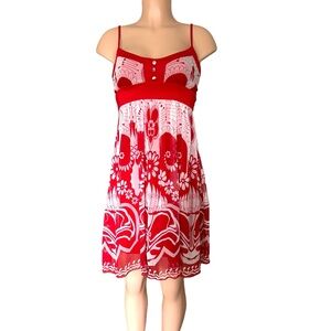 90’s Floral Chiffon Slip Lined Mini Dress Size Small